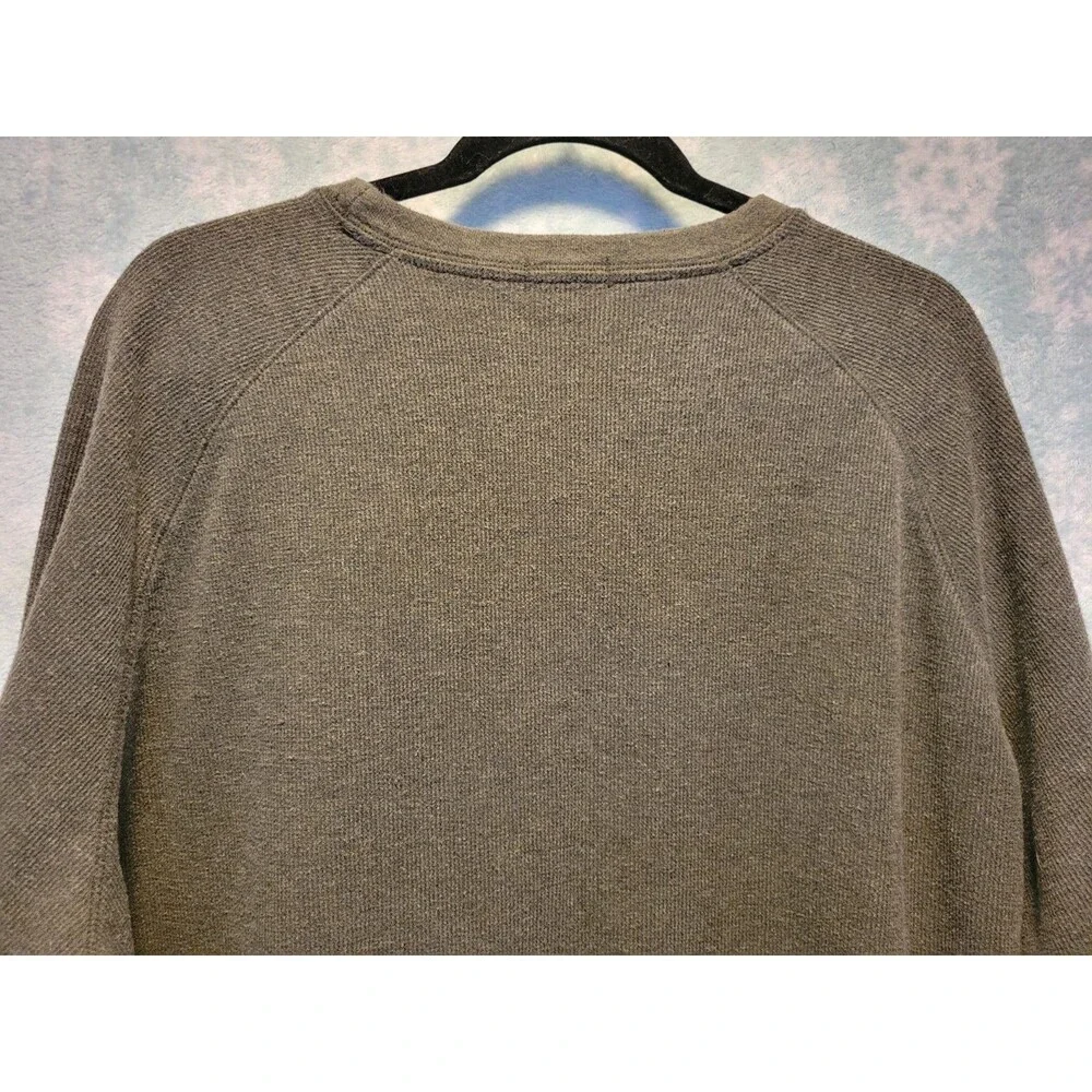 Banana Republic Shirt Mens XXL Dark Gray Thermal Pullover Ribbed Knit Preppy